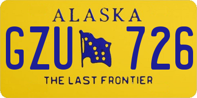 AK license plate GZU726