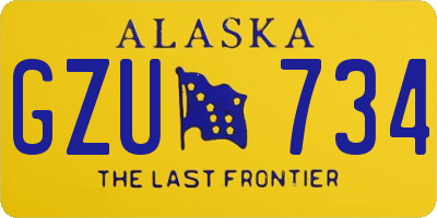 AK license plate GZU734