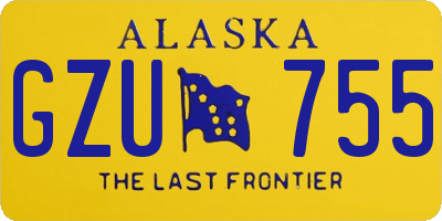 AK license plate GZU755