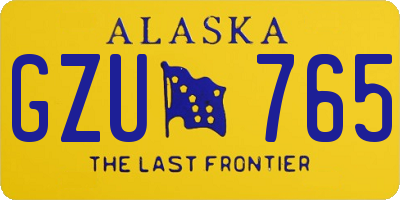 AK license plate GZU765