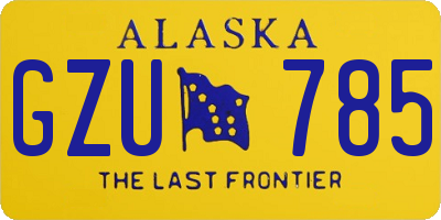 AK license plate GZU785