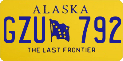 AK license plate GZU792