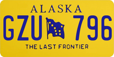 AK license plate GZU796