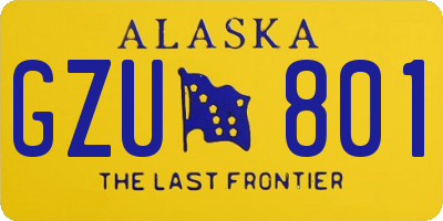 AK license plate GZU801