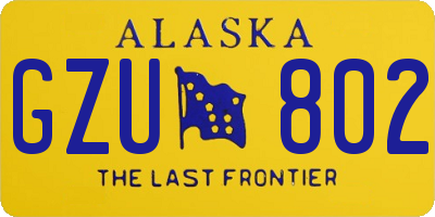 AK license plate GZU802