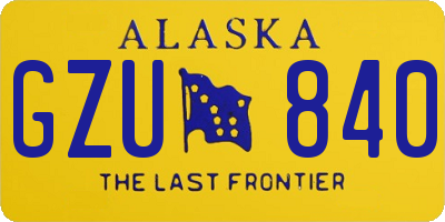 AK license plate GZU840