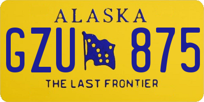 AK license plate GZU875