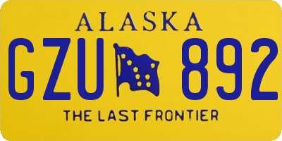 AK license plate GZU892