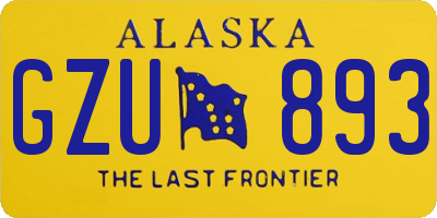 AK license plate GZU893