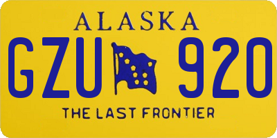 AK license plate GZU920