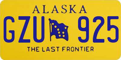 AK license plate GZU925