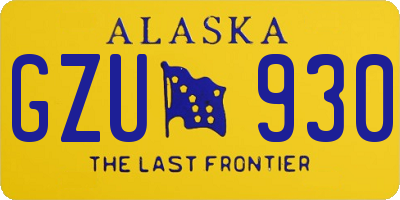 AK license plate GZU930