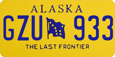 AK license plate GZU933