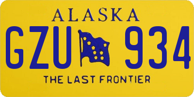 AK license plate GZU934