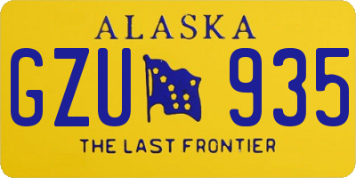 AK license plate GZU935