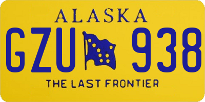 AK license plate GZU938