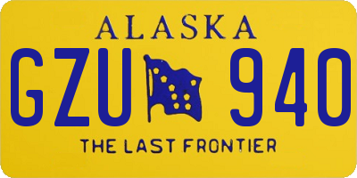 AK license plate GZU940