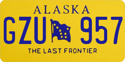 AK license plate GZU957