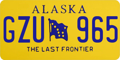 AK license plate GZU965