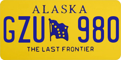 AK license plate GZU980