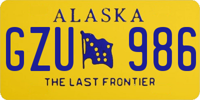 AK license plate GZU986