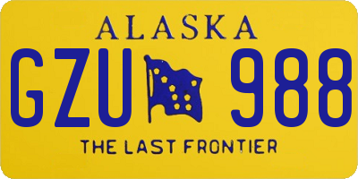 AK license plate GZU988