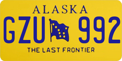 AK license plate GZU992