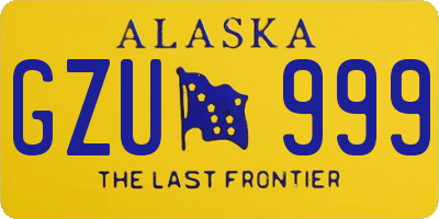 AK license plate GZU999