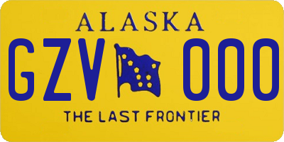 AK license plate GZV000