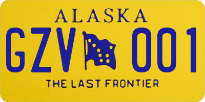 AK license plate GZV001