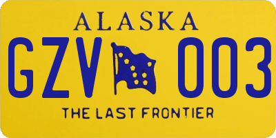 AK license plate GZV003