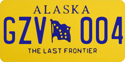 AK license plate GZV004