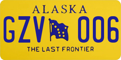 AK license plate GZV006