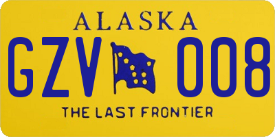 AK license plate GZV008