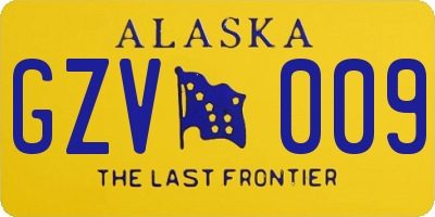 AK license plate GZV009