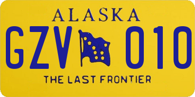 AK license plate GZV010