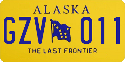 AK license plate GZV011