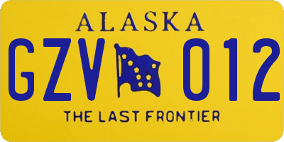 AK license plate GZV012