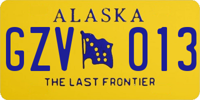 AK license plate GZV013