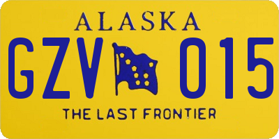 AK license plate GZV015