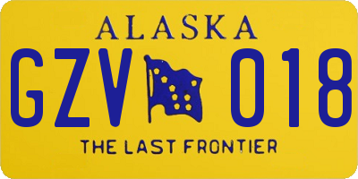 AK license plate GZV018