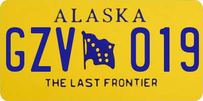 AK license plate GZV019