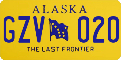 AK license plate GZV020