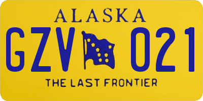 AK license plate GZV021