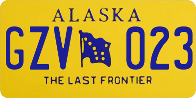 AK license plate GZV023