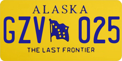 AK license plate GZV025