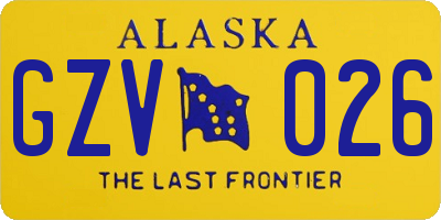 AK license plate GZV026