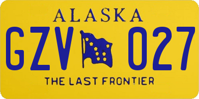 AK license plate GZV027