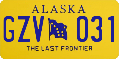 AK license plate GZV031