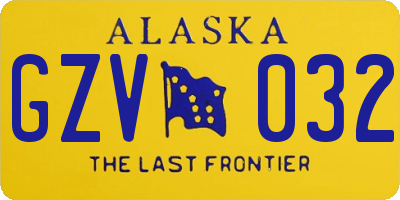 AK license plate GZV032